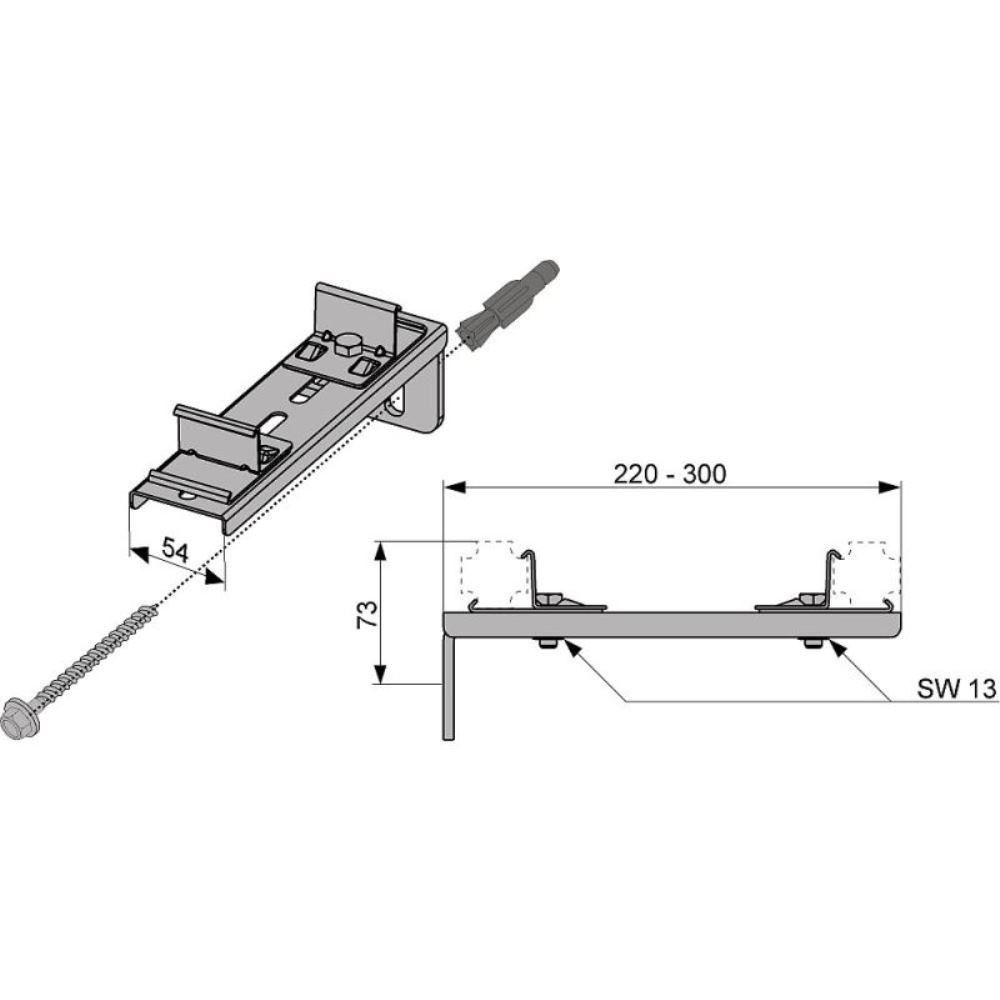 Крепление двойное Tece TECEprofil удлиненное 9030013 2 Крепление двойное Tece TECEprofil удлиненное 9030013 — изображение 2